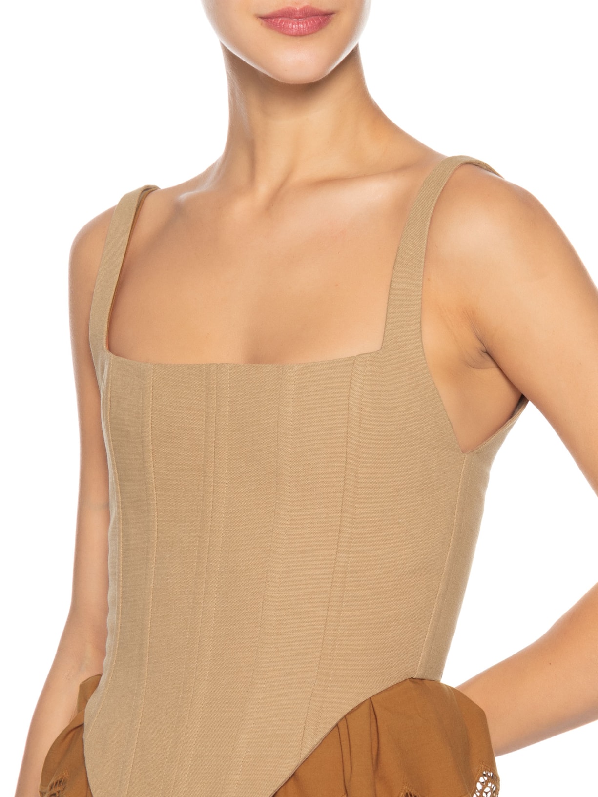Body Feminino Lona Louise Marrom Paula Raia