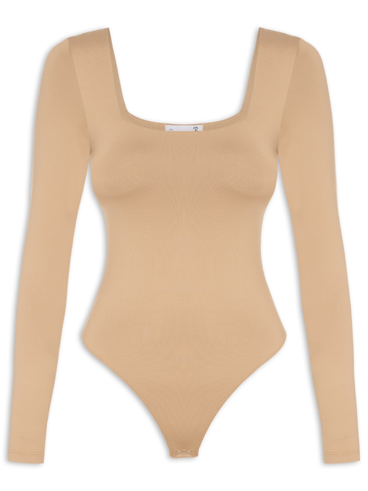 Body Feminino Manga Longa E Decote Quadrado Bege '2Essential