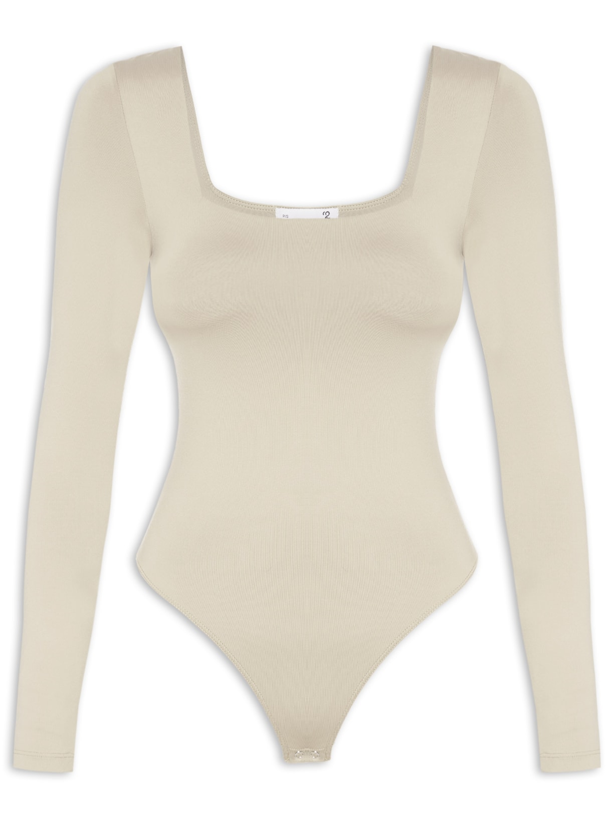 Body Feminino Manga Longa E Decote Quadrado Bege '2Essential