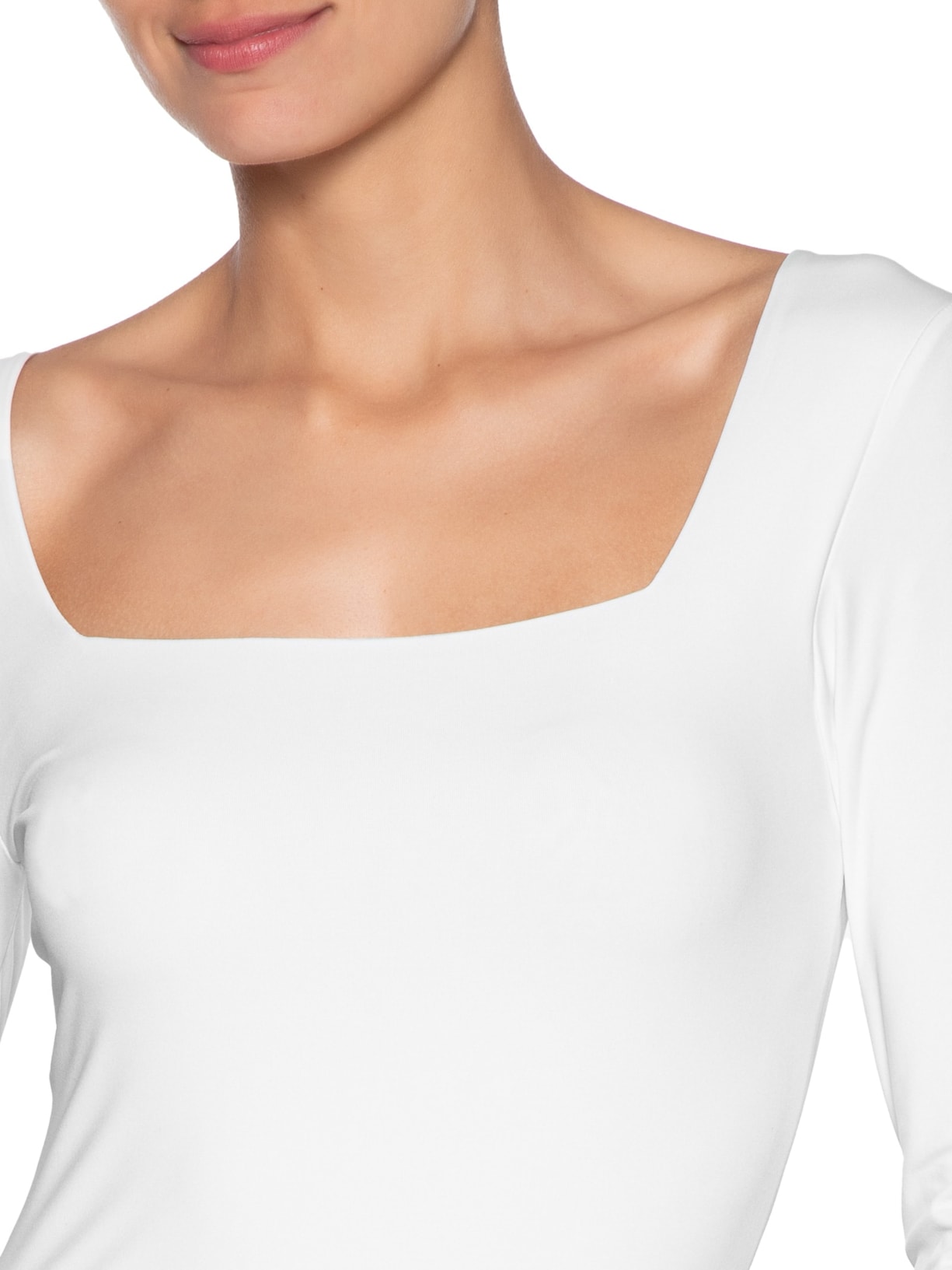 Body Feminino Manga Longa E Decote Quadrado Branco '2Essential