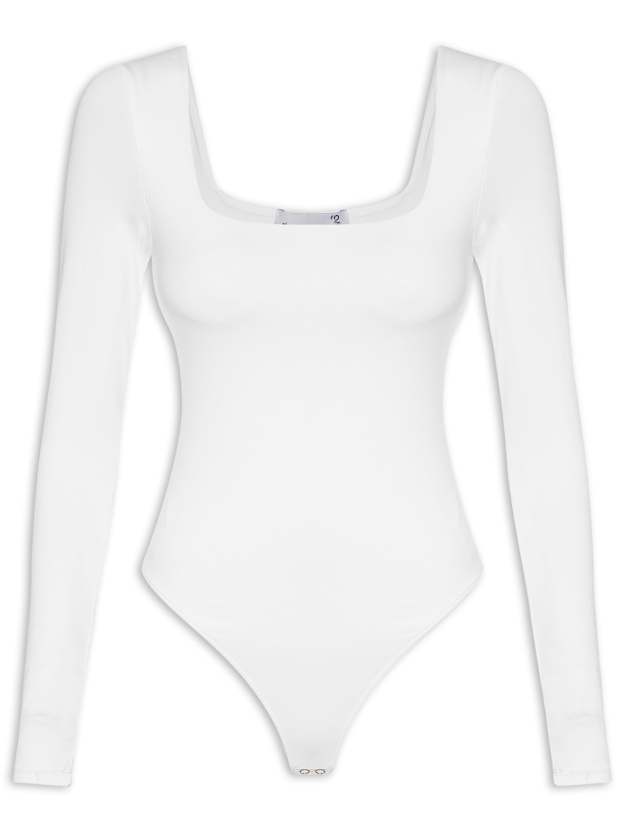 Body Feminino Manga Longa E Decote Quadrado Branco '2Essential