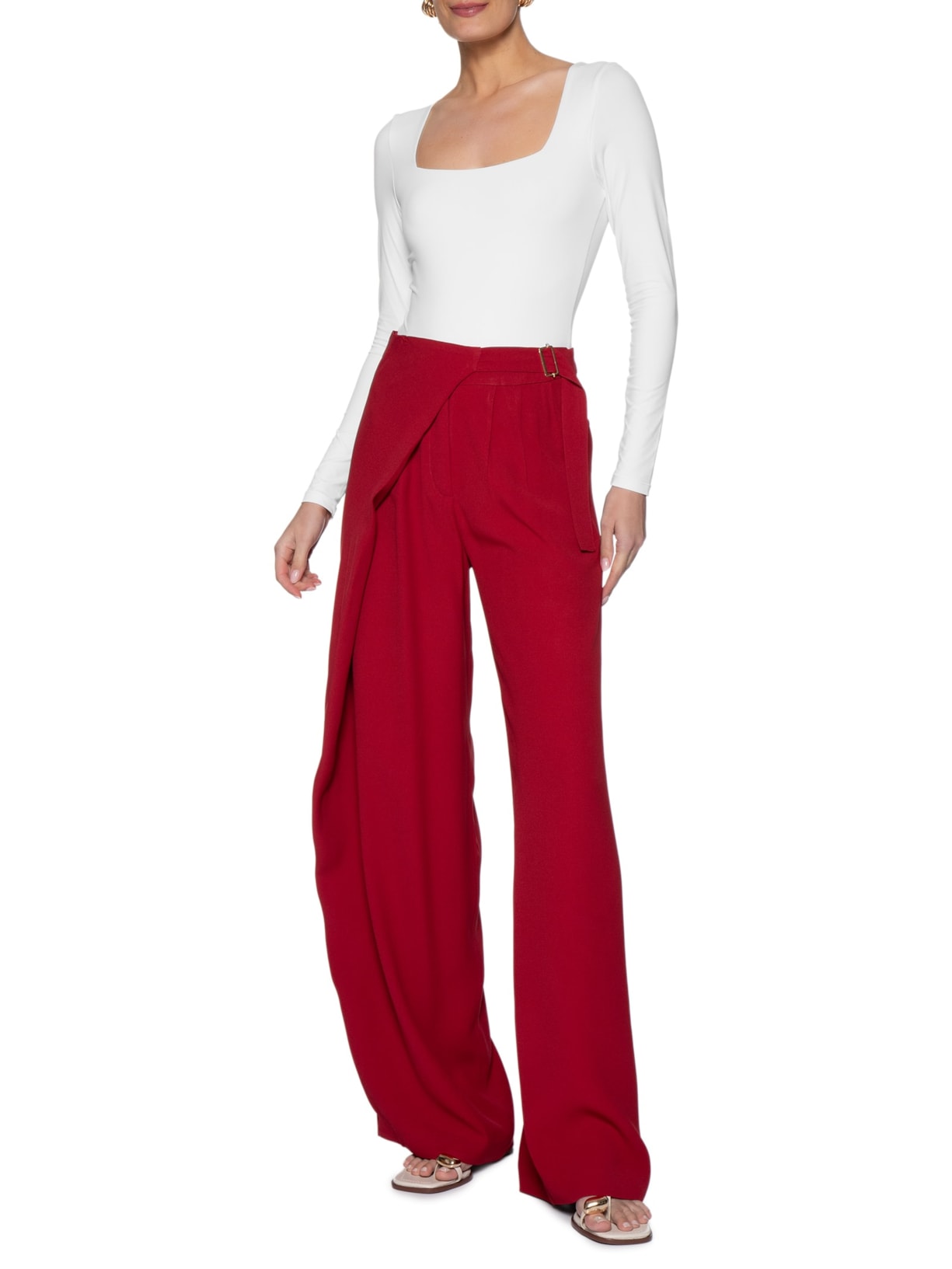 Body Feminino Manga Longa E Decote Quadrado Branco '2Essential