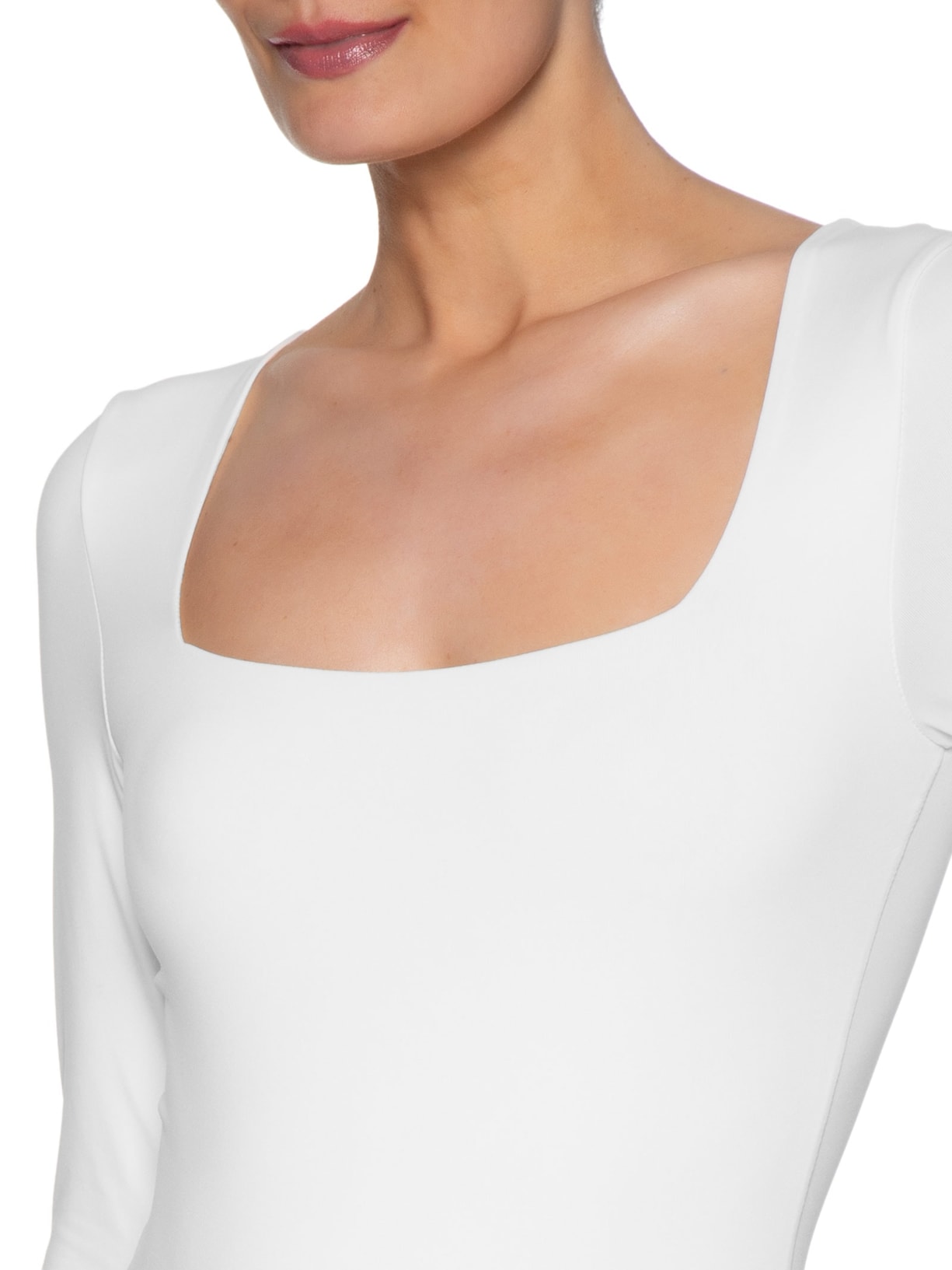 Body Feminino Manga Longa E Decote Quadrado Branco '2Essential