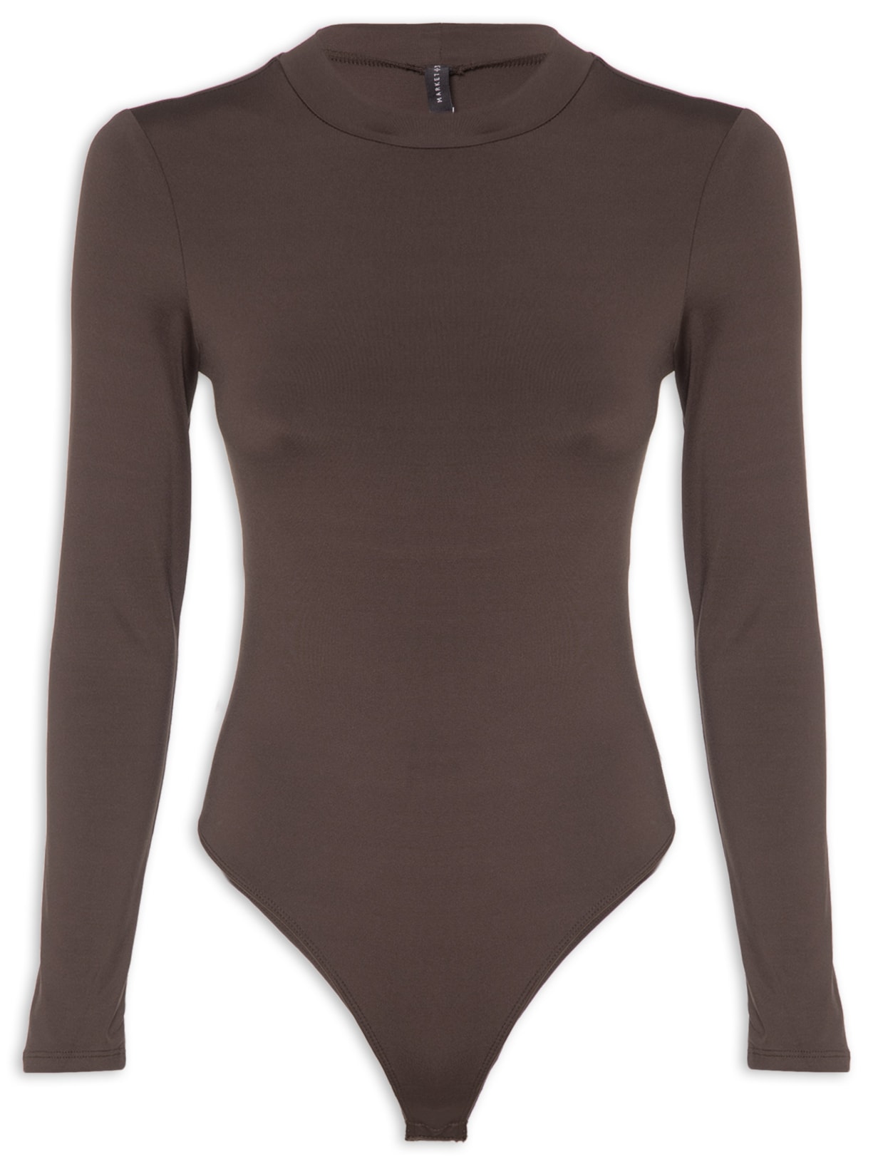 Body Feminino Manga Longa Marrom Market 33