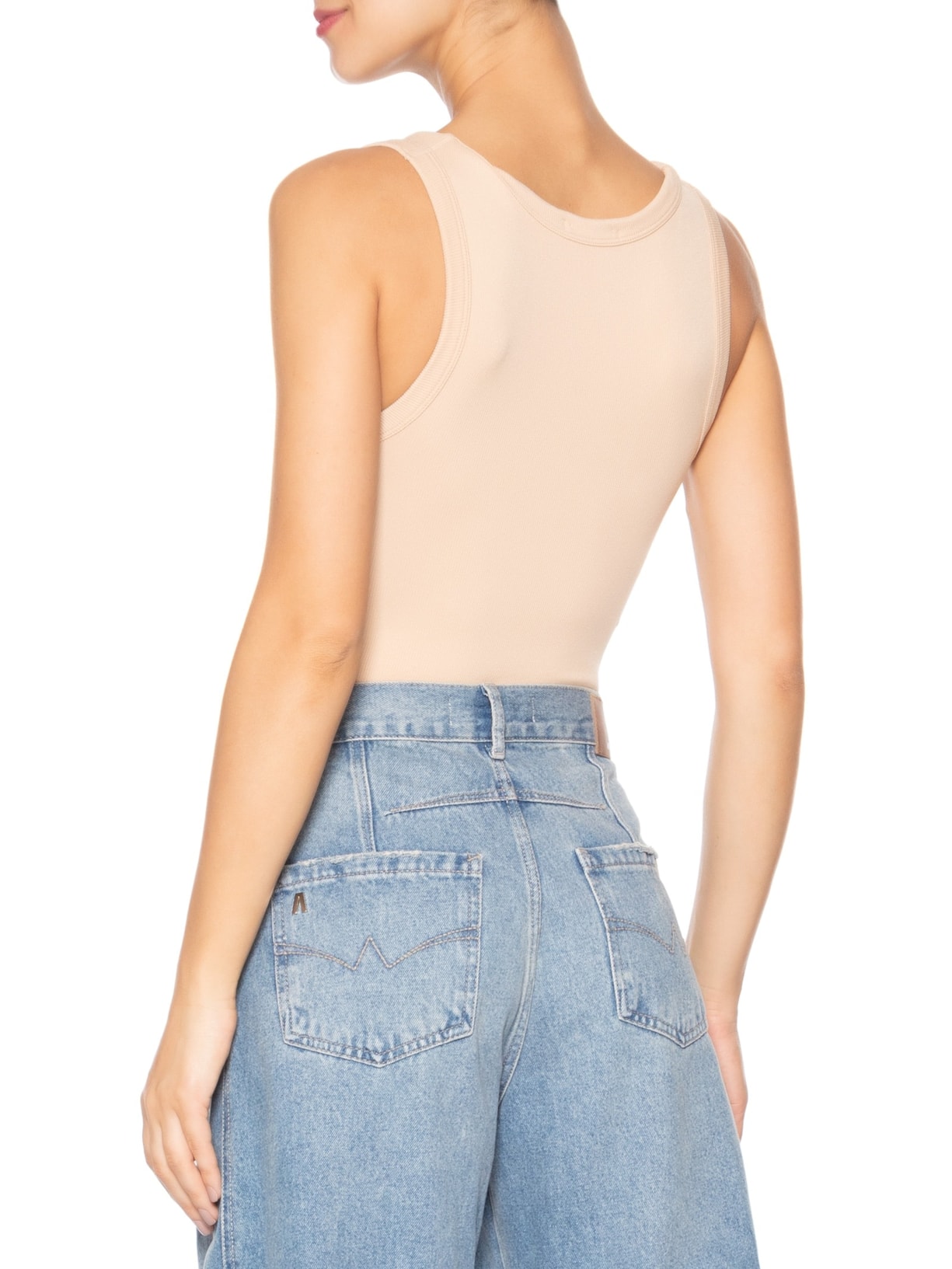 Body Feminino Poliamida Bege Basiq