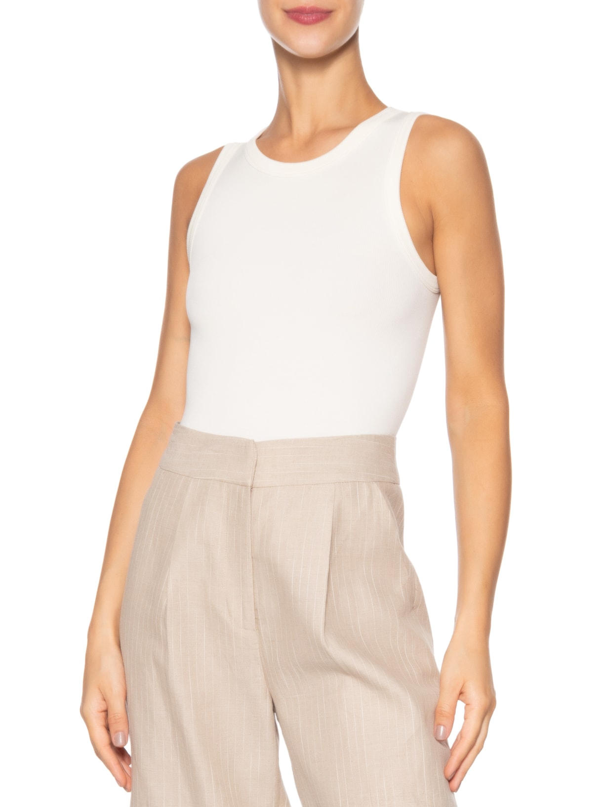 Body Feminino Poliamida Off White Basiq