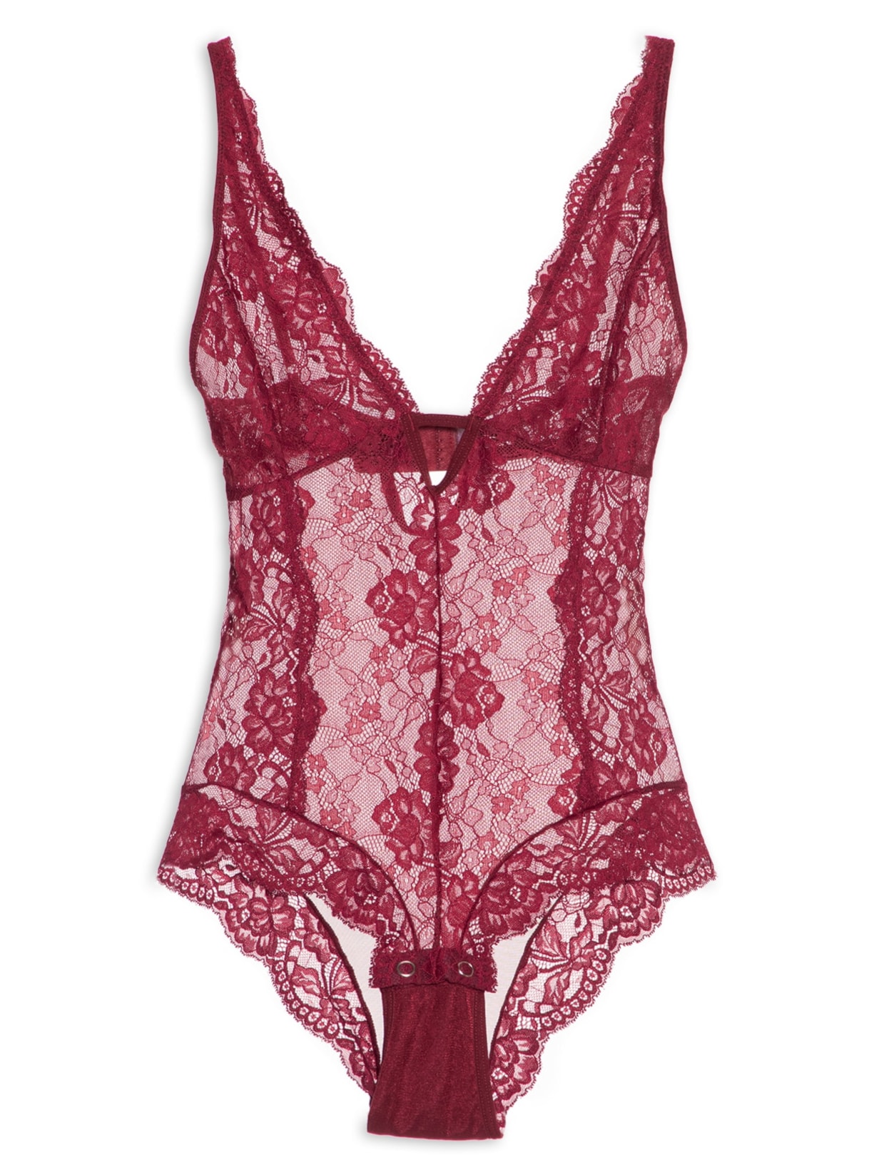 Body Feminino Renda E Tule Classic Lace - Vermelho