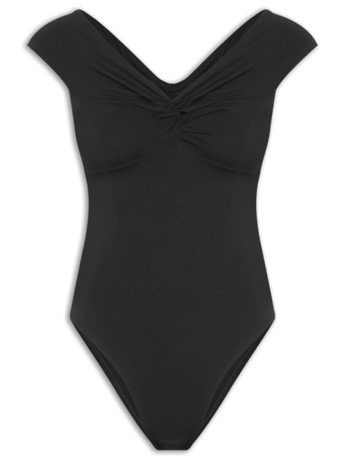 Body Feminino Transpasse Ombro A Ombro - Preto