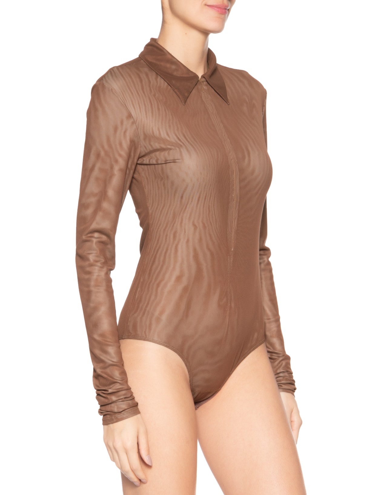 Body Feminino Tule Marrom Farm