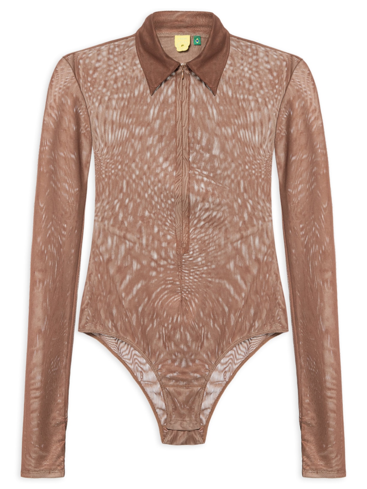 Body Feminino Tule - Marrom