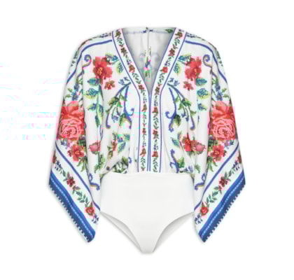 Body Flor Realeza - Azul