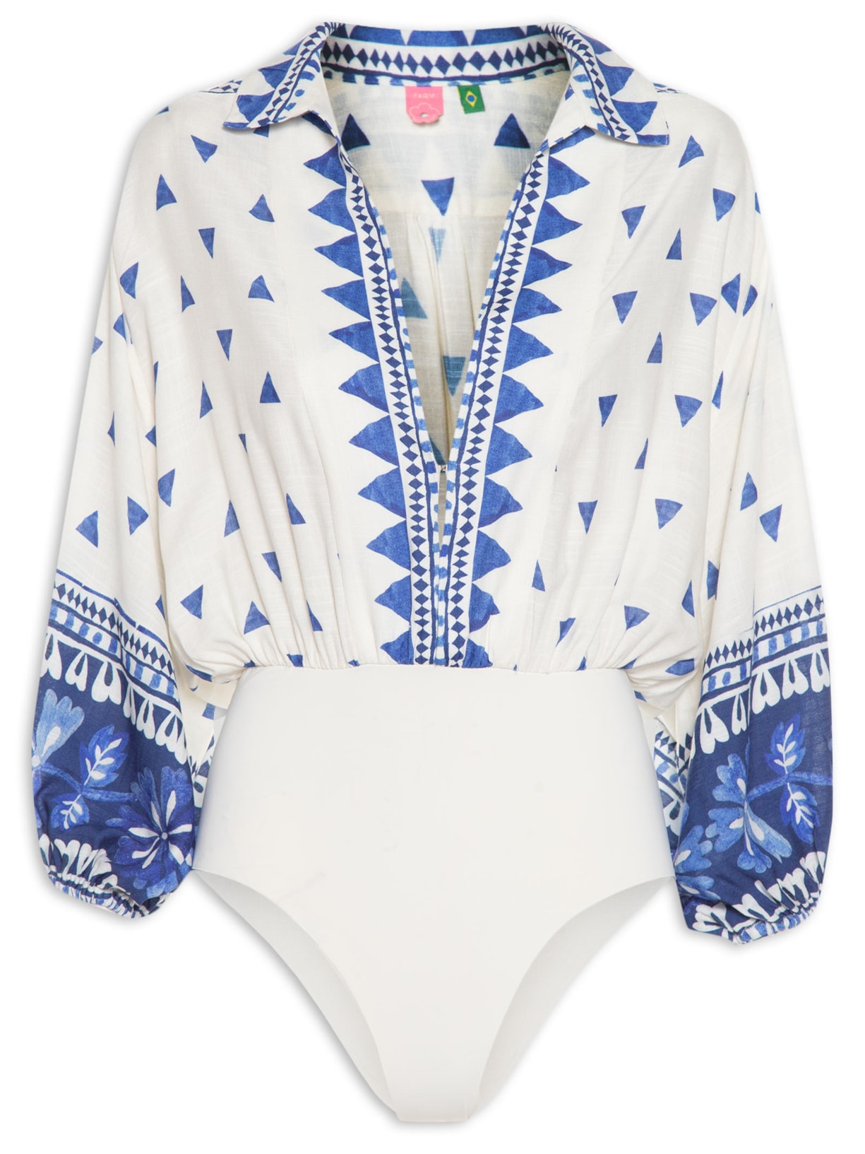 Body Floral Beleza - Azul