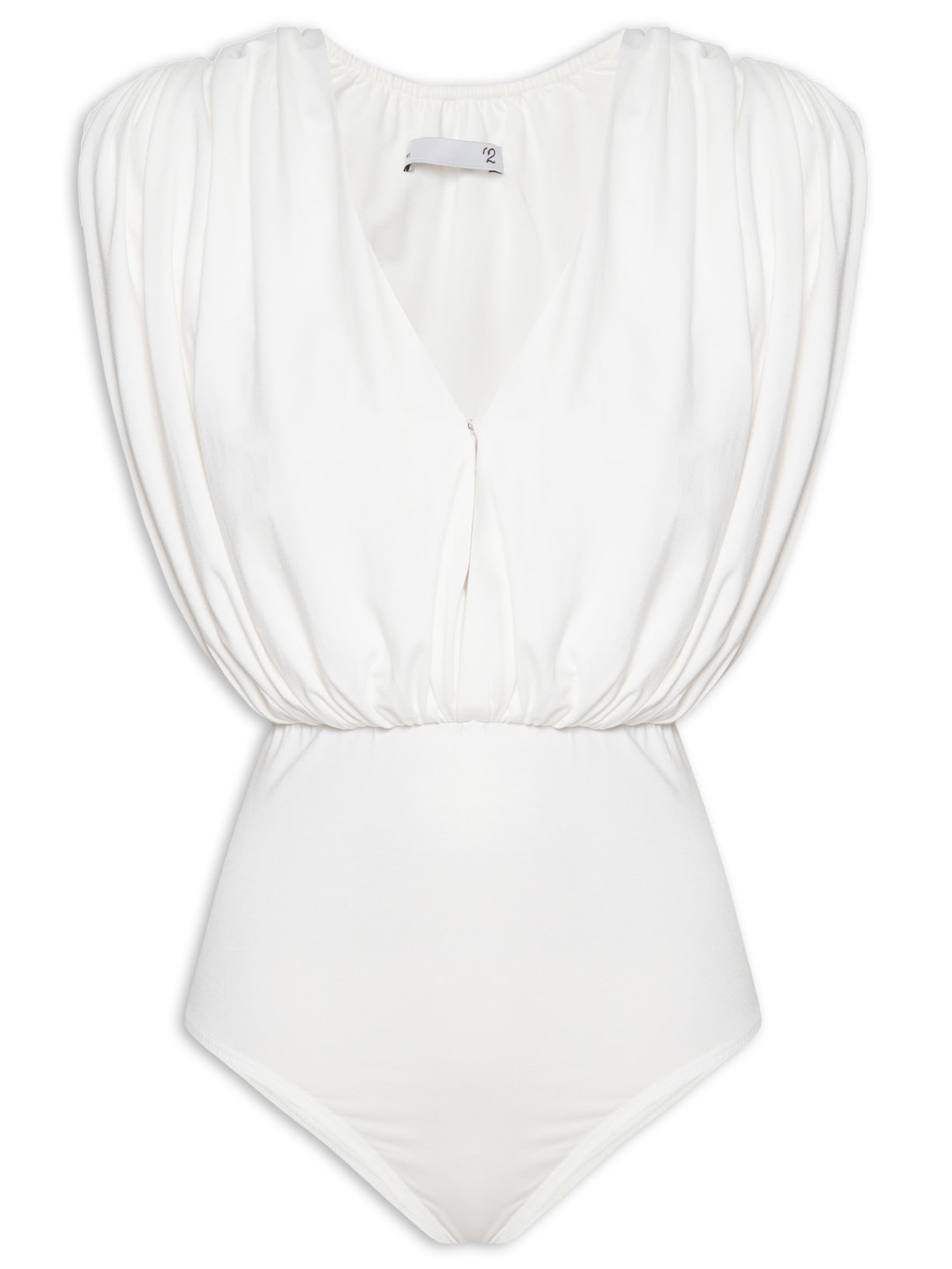 Body Franzido Com Tranpasse Em Malha - Branco