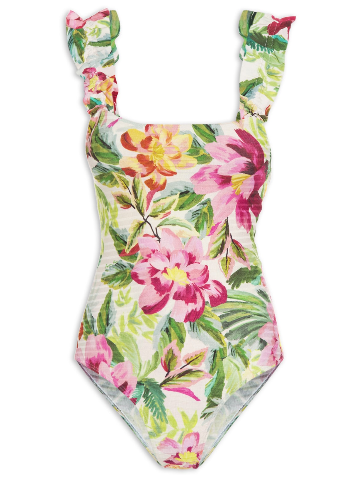 Body Frufru Floral Pintado - Verde