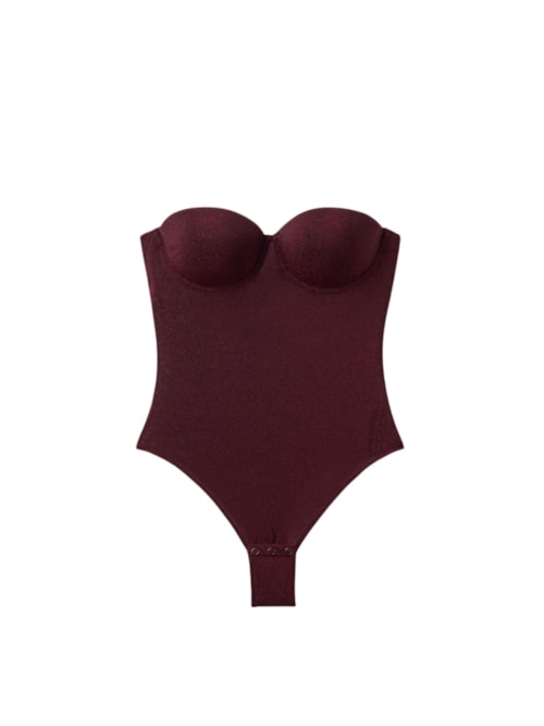 Body Giada Lamê Shimmering Passion - Vermelho
