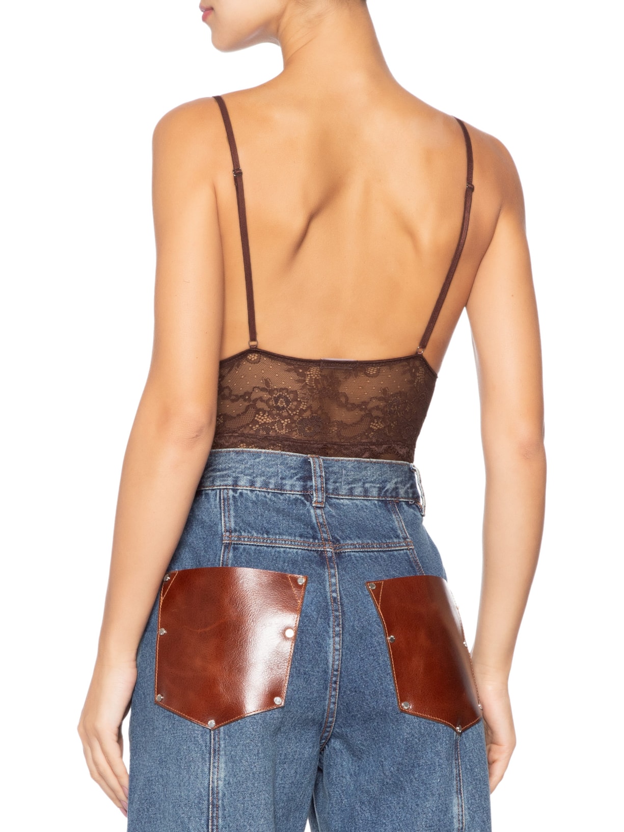 Body Intimates De Renda Marrom Animale