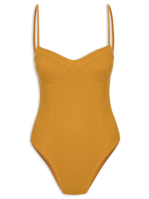 Body Malha Alcinha - Amarelo