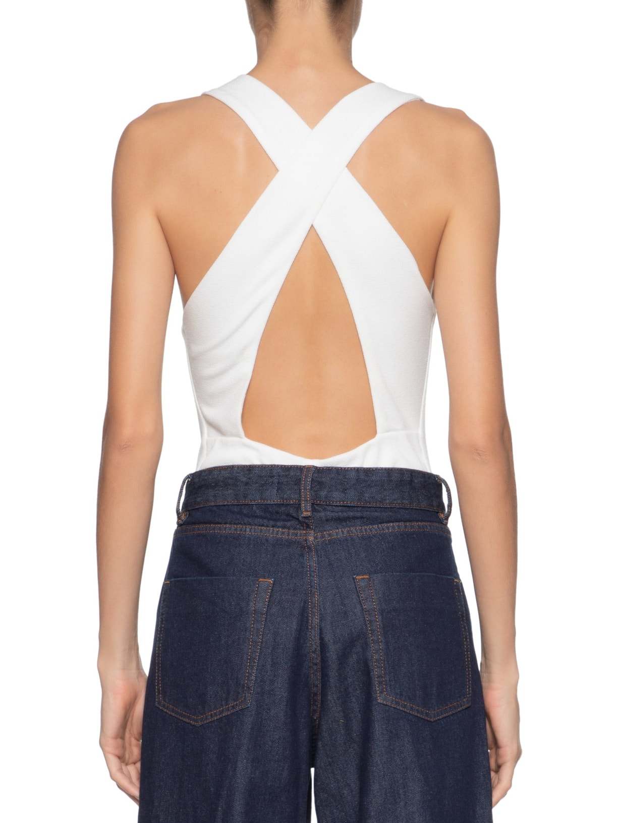 Body Malha Cruzado Costas Off White Animale