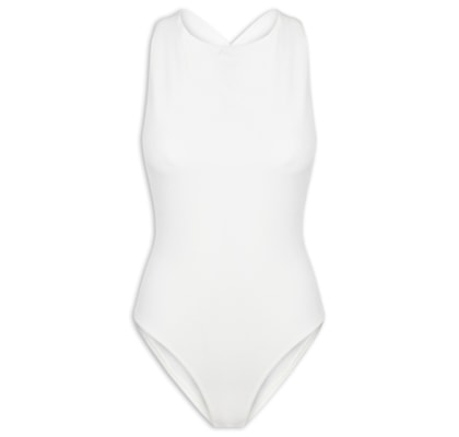 Body Malha Cruzado Costas - Off White