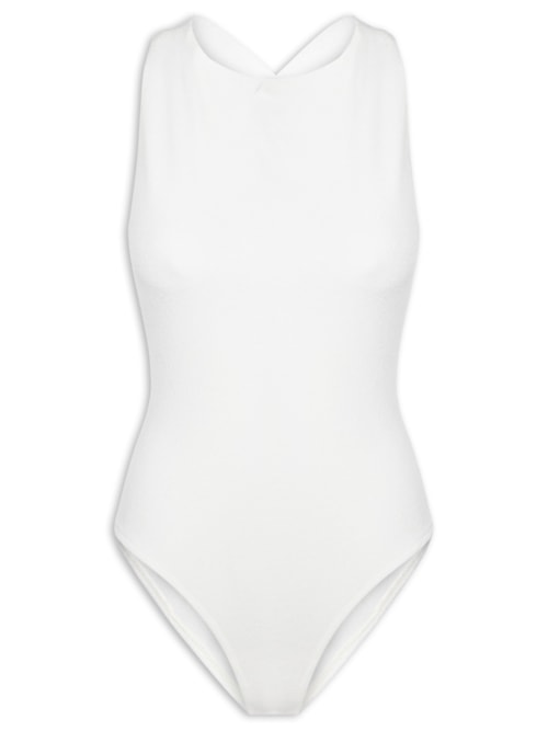 Body Malha Cruzado Costas - Off White