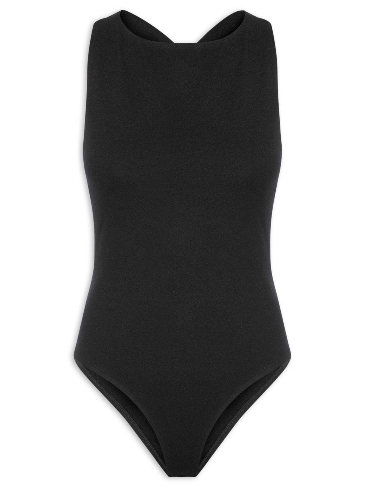 Body Malha Cruzado Costas - Preto