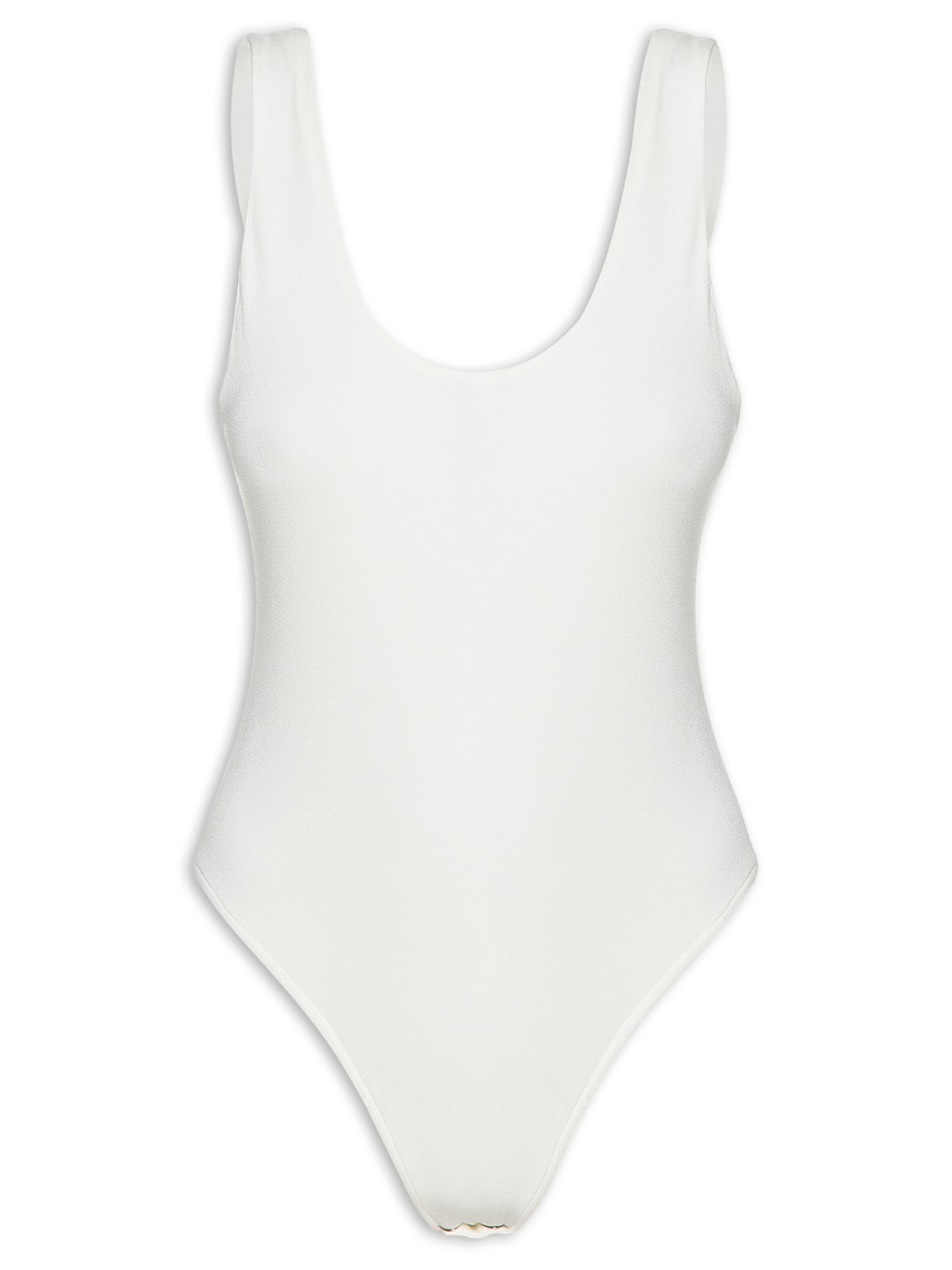 Body Malha Decote Basic - Off White