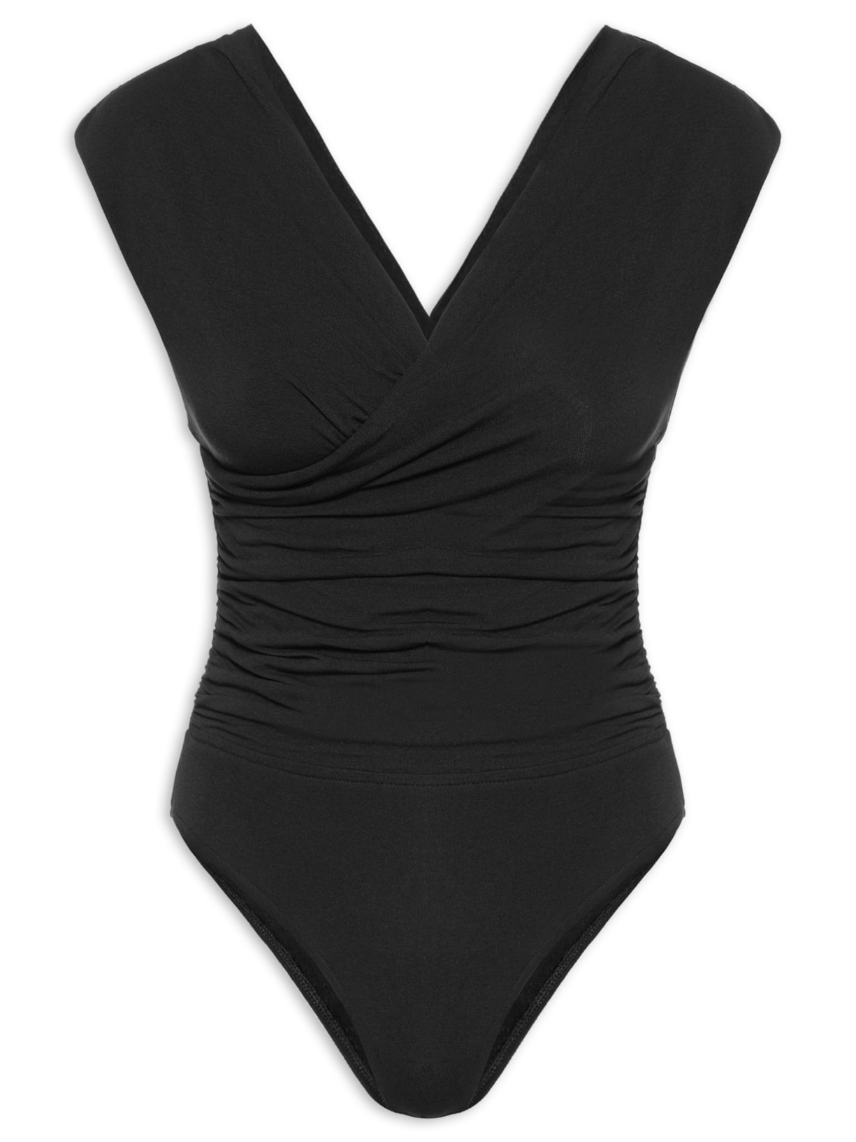 Body Malha Franzido - Preto