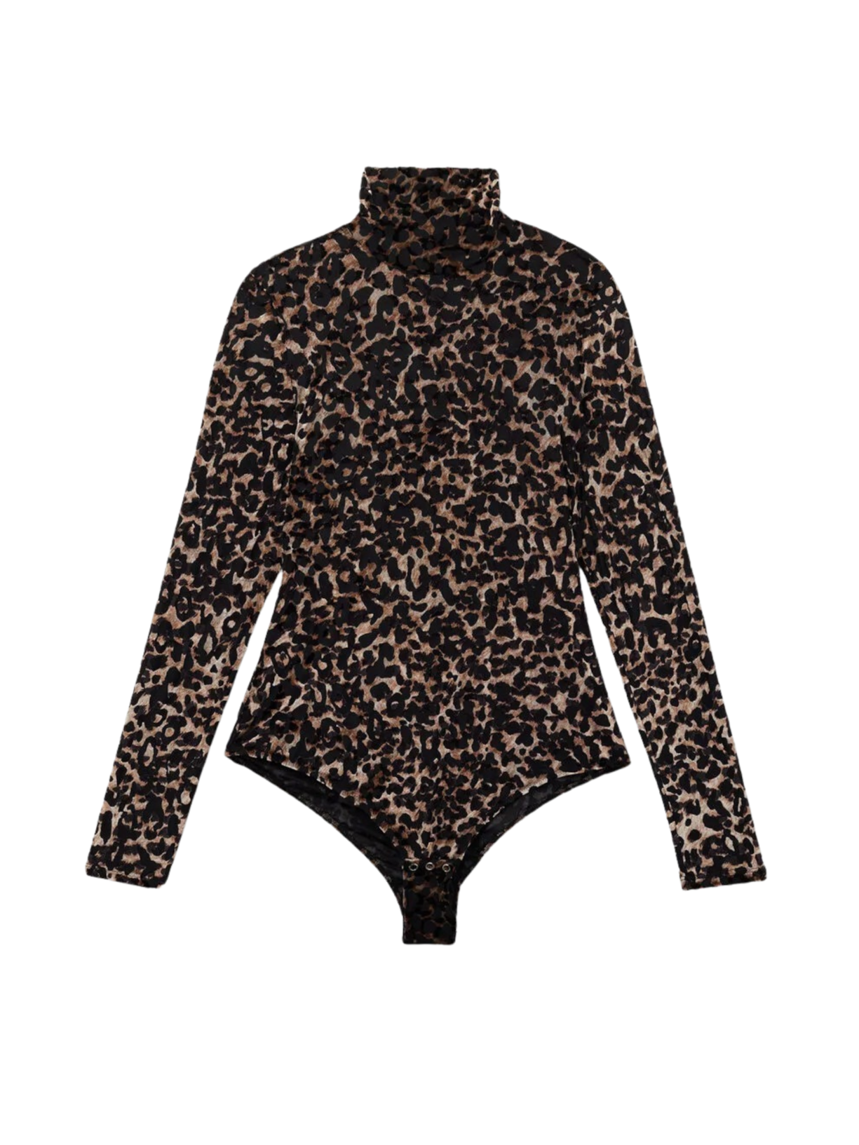 Body Manga Comprida Devoré a Moment Of Glamour - Marrom