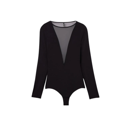 Body Manga Comprida Em Fresh Bamboo Modern Attitude - Preto