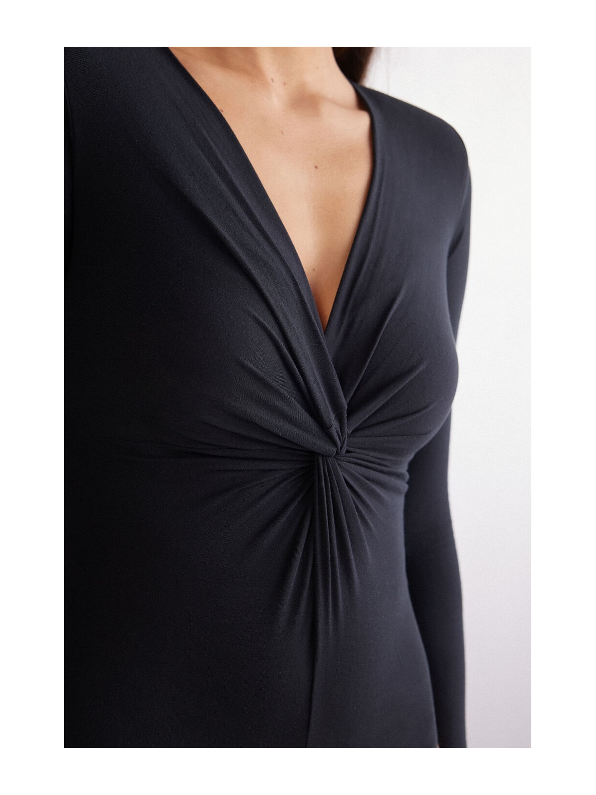 Body Manga Comprida Em Modal Luxurious Leopard Preto Intimissimi