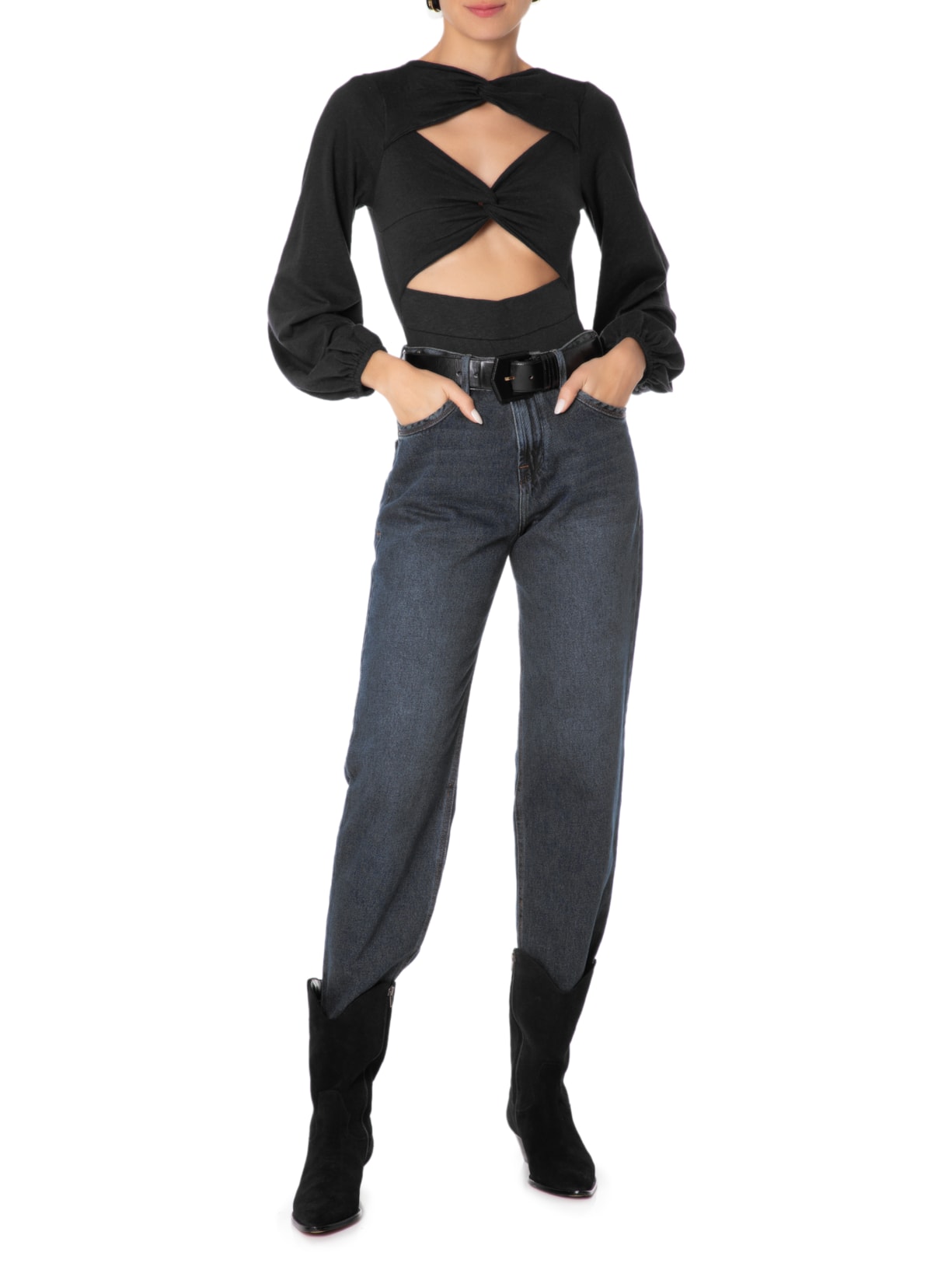 Body Manga Longa Preto '2Essential