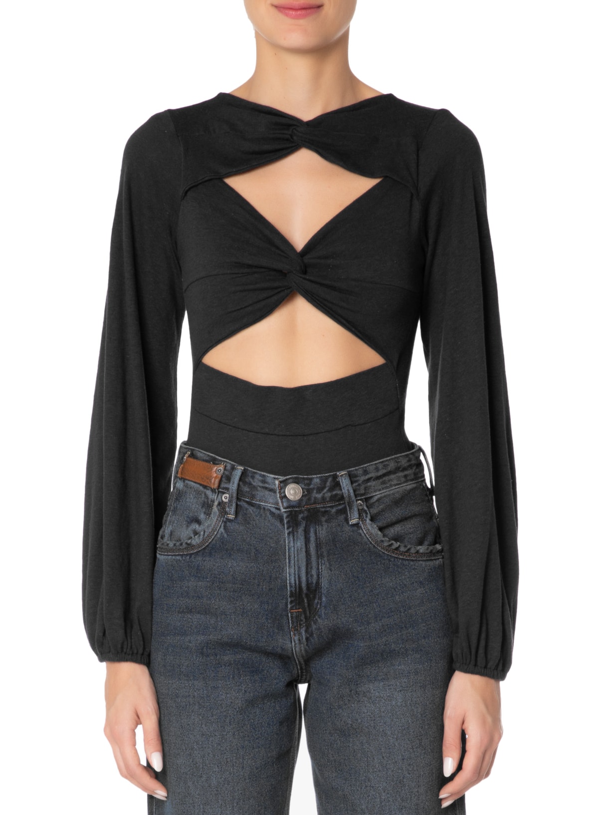 Body Manga Longa Preto '2Essential