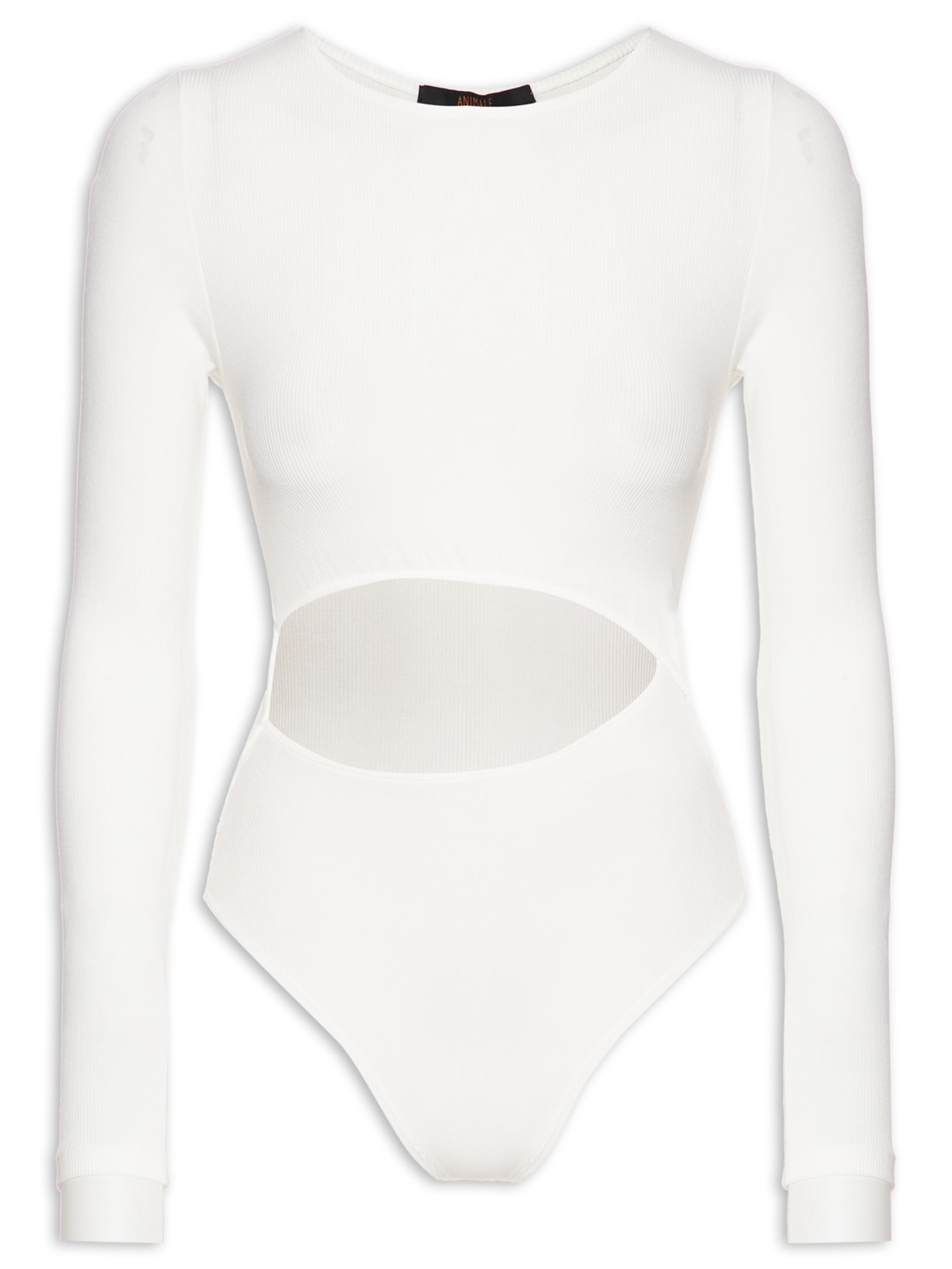 Body Manga Longa Rib Vazado - Off White