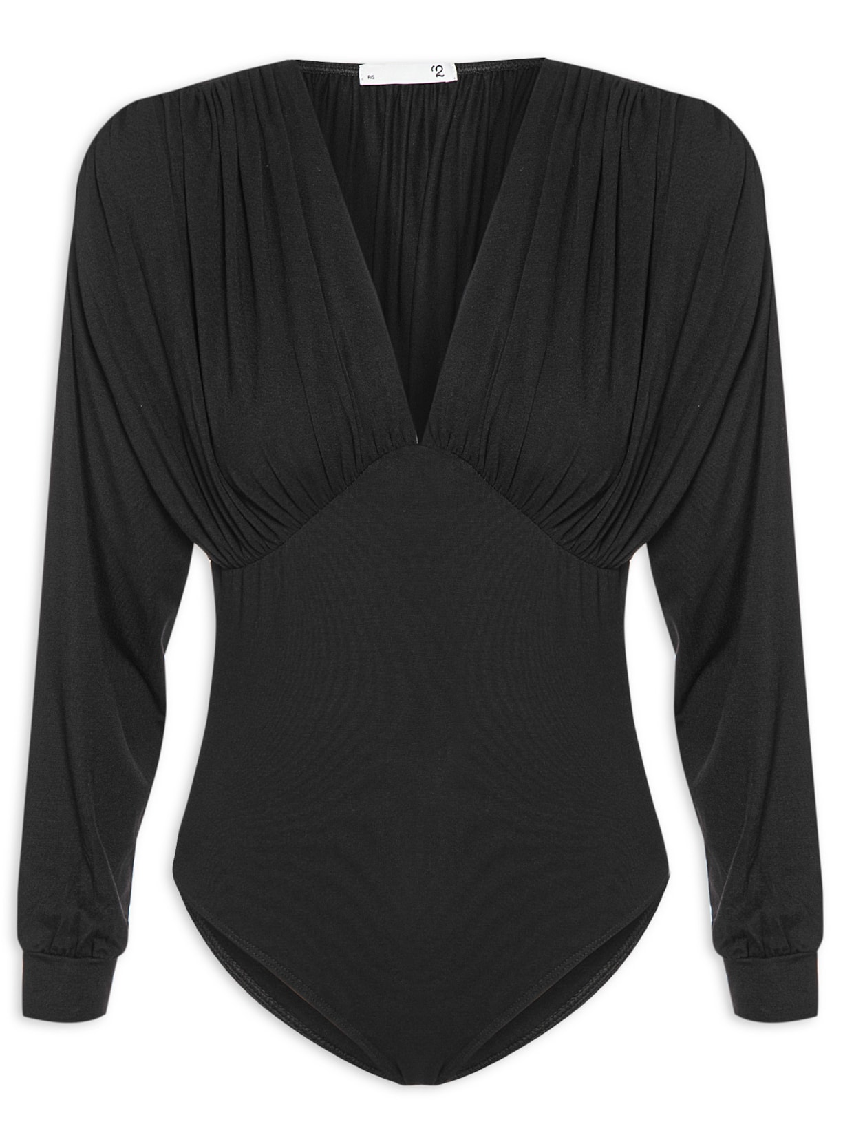 Body Manga Morcego Manga Longa - Preto