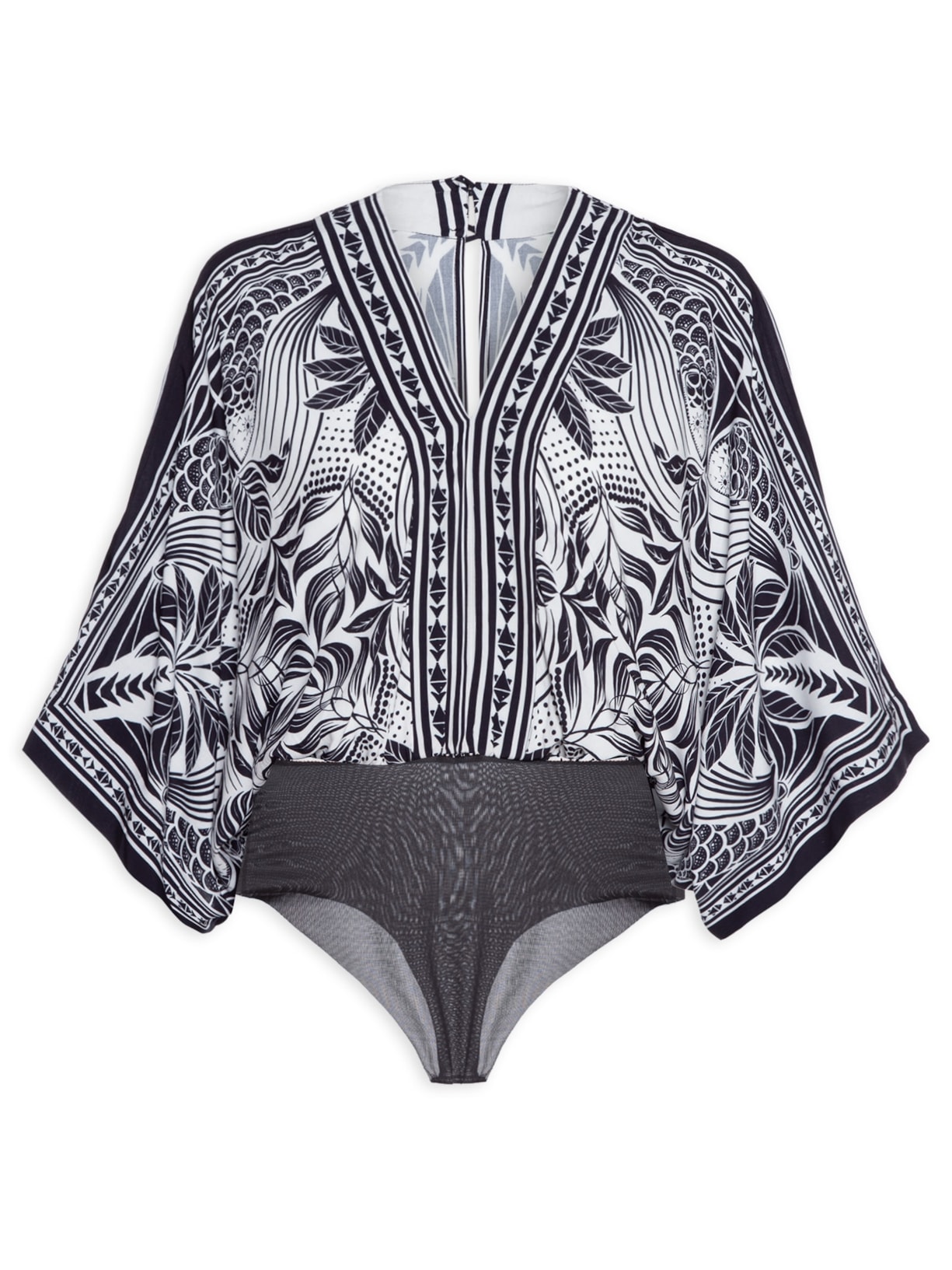 Body Manga Quadrada Foz - Preto