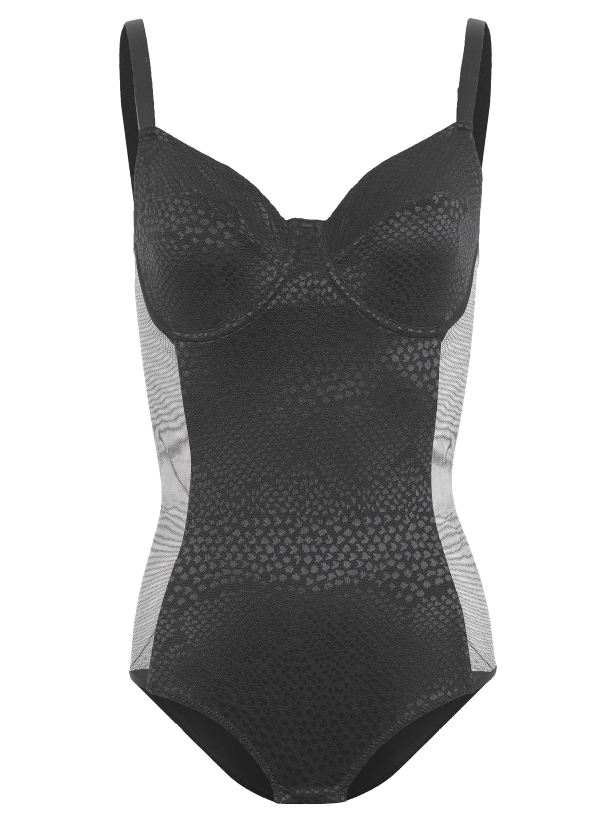 Body Meia Taça Alças Preto Valisere