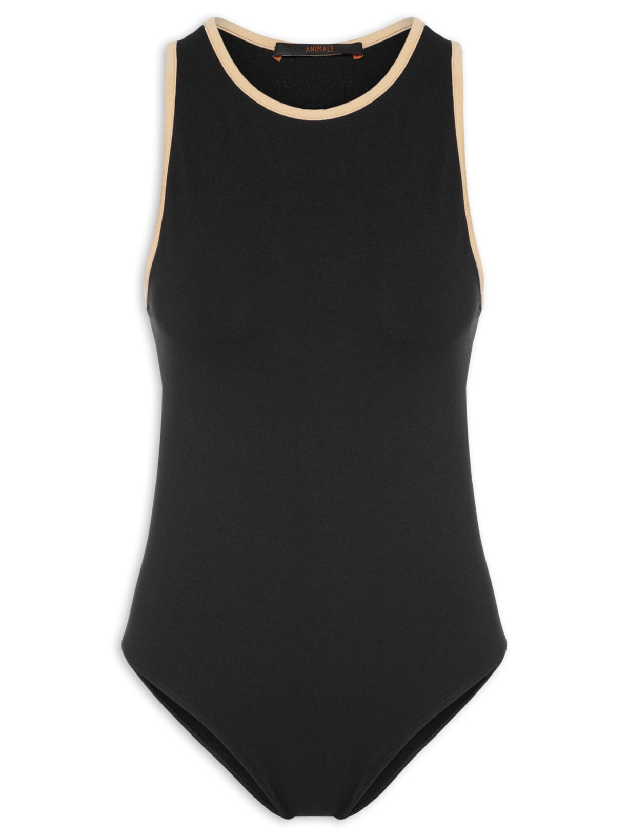 Body Nadador Decote Costas Bicolor Preto Animale