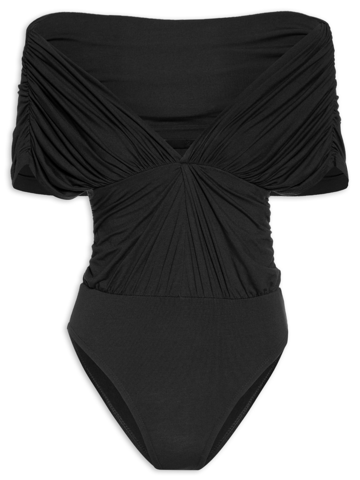 Body Ombro a Ombro Em Malha - Preto