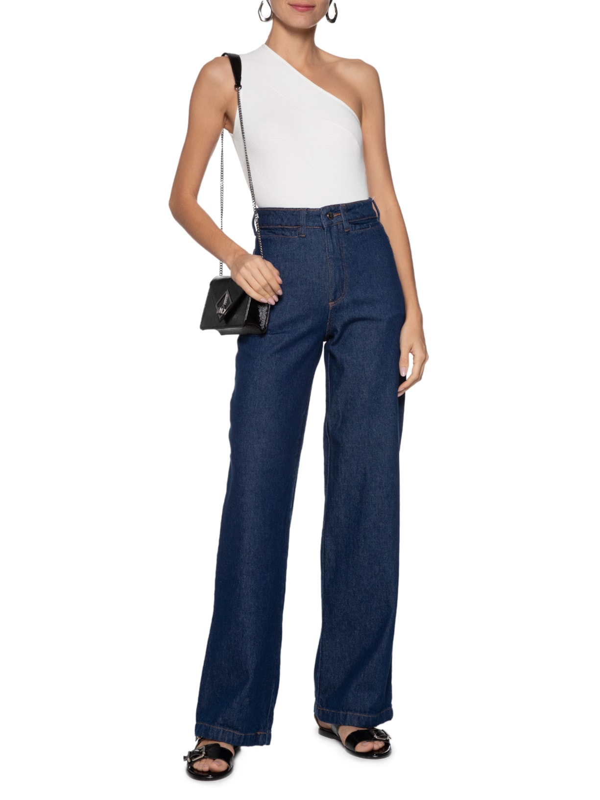 Body Ombro Só Em Malha Canelada Off White '2Essential