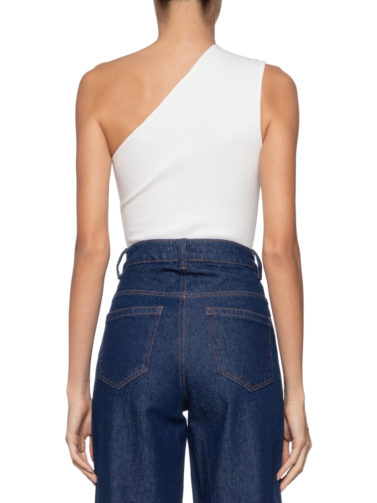 Body Ombro Só Em Malha Canelada Off White '2Essential