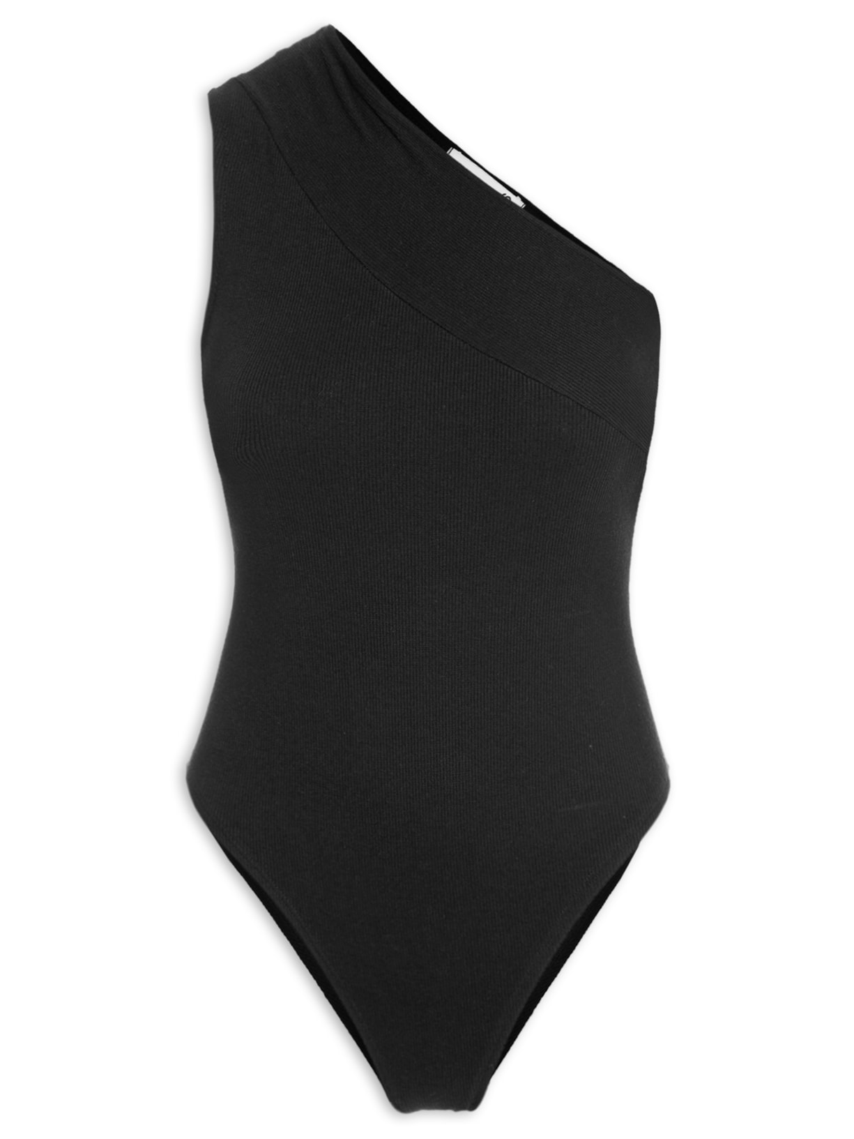 Body Ombro Só Em Malha Canelada - Preto