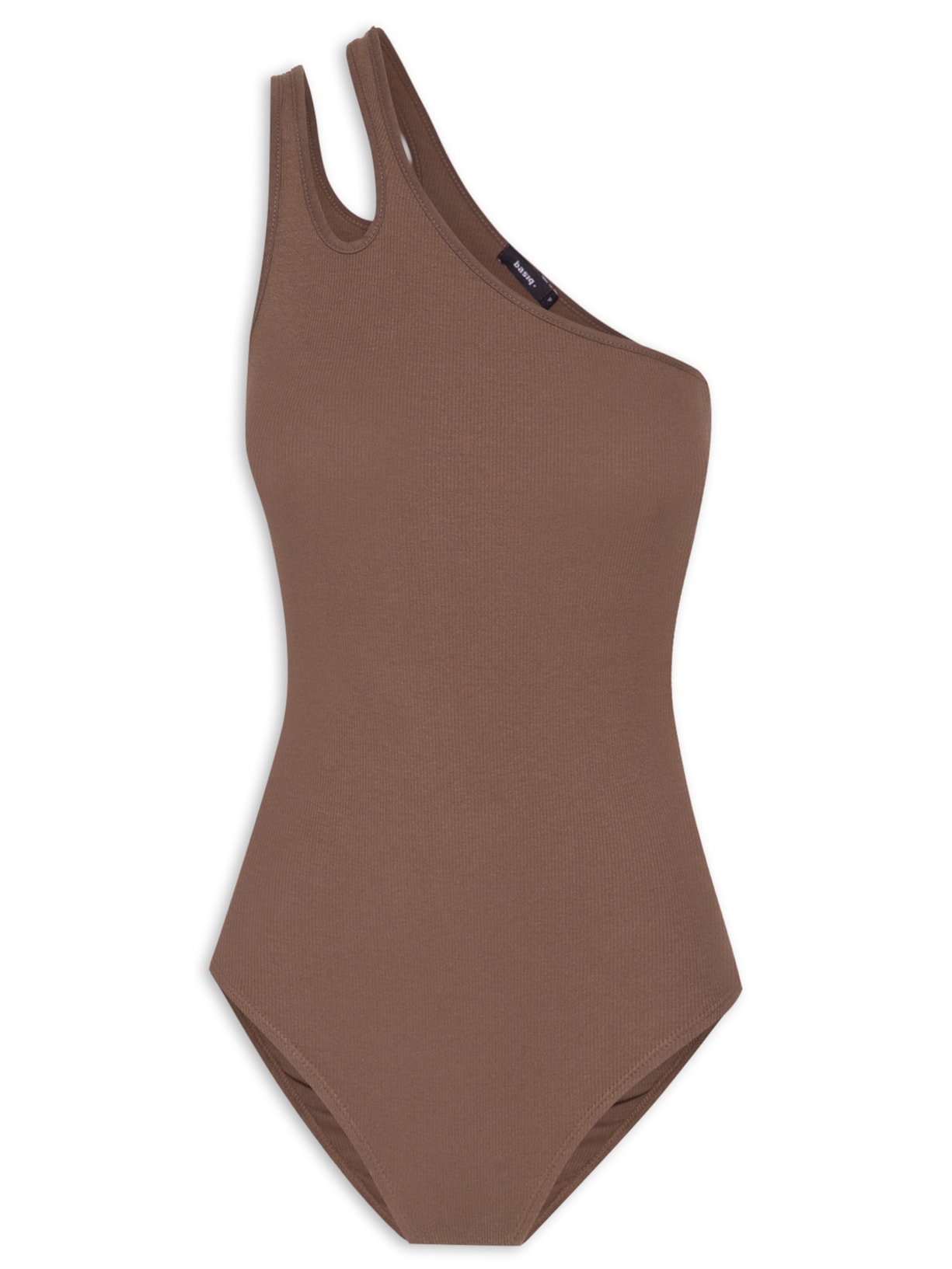 Body Ombro Único Com Gota - Marrom