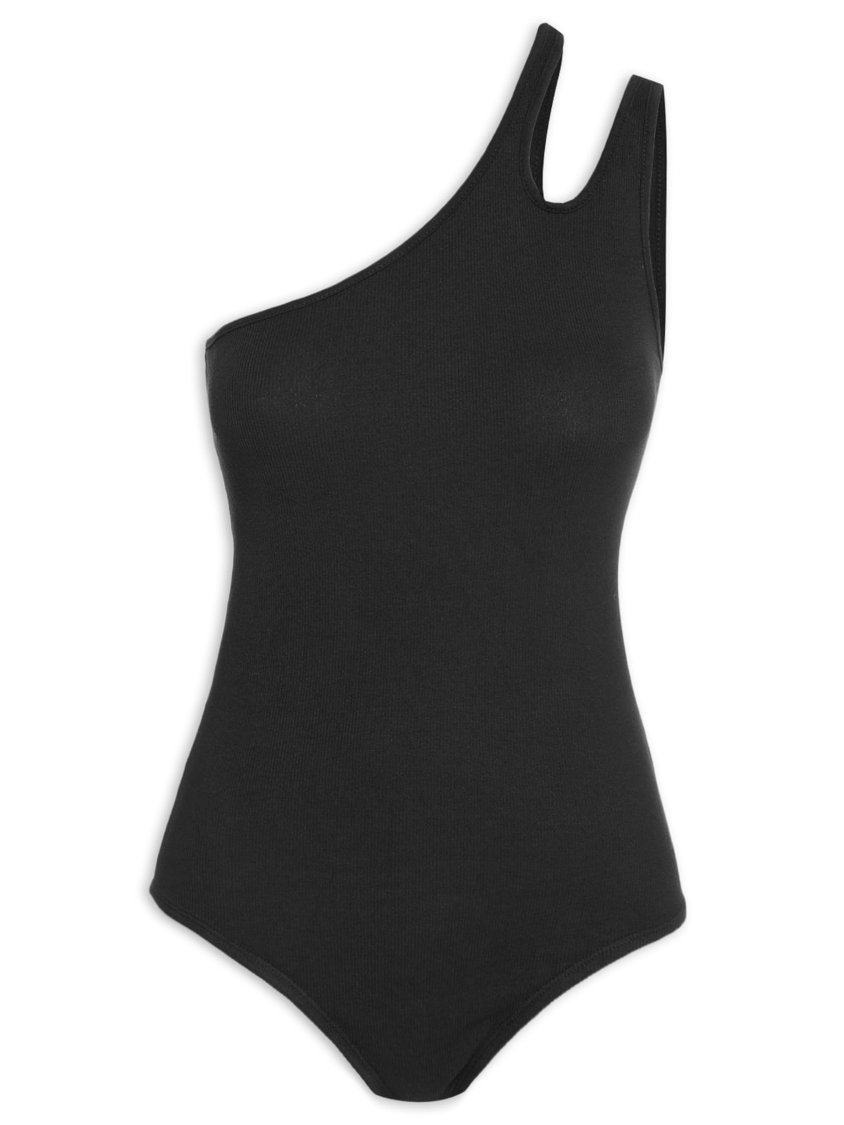 Body Ombro Único Com Gota - Preto