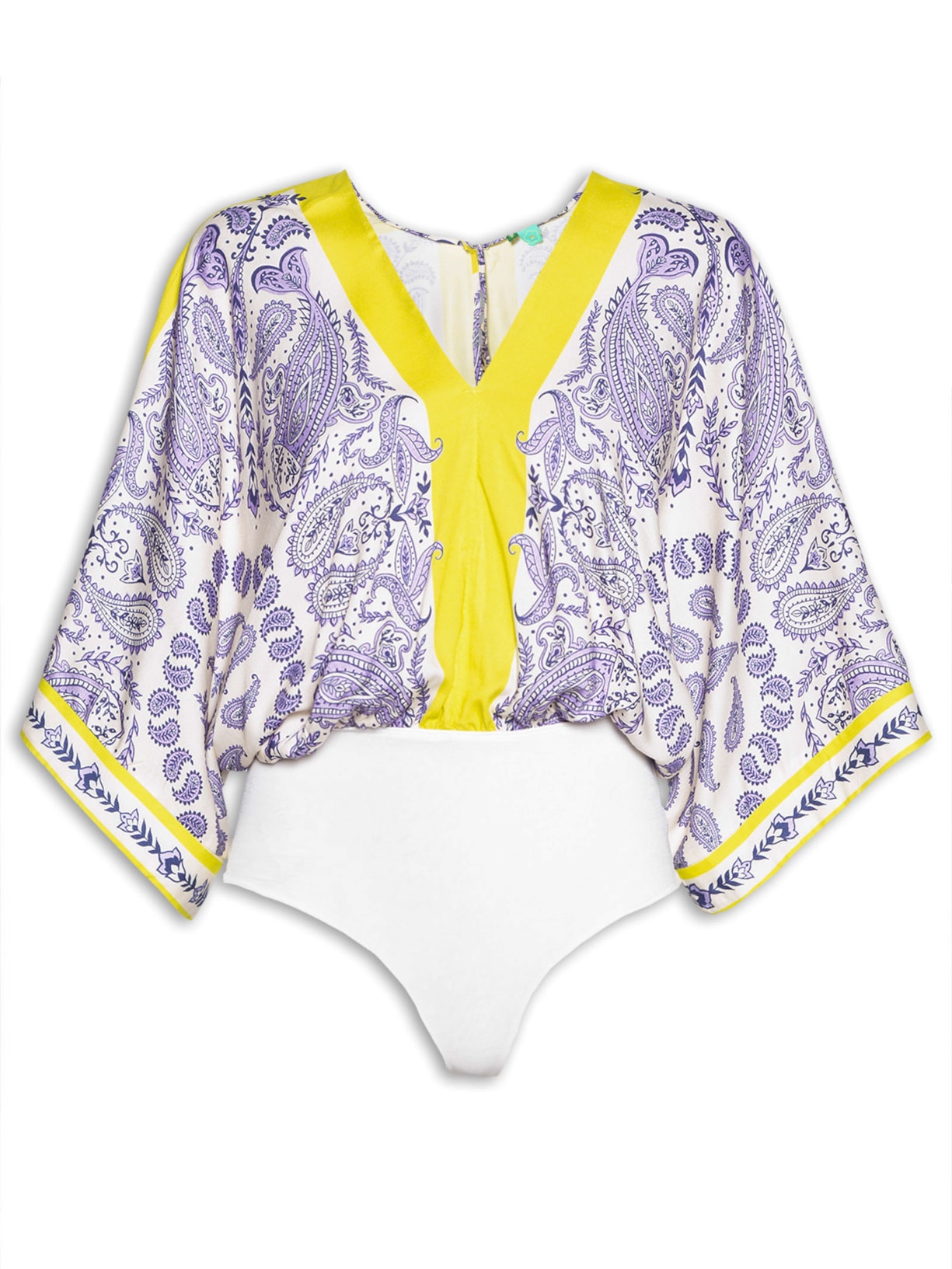 Body Peixe Paisley Lenço - Branco