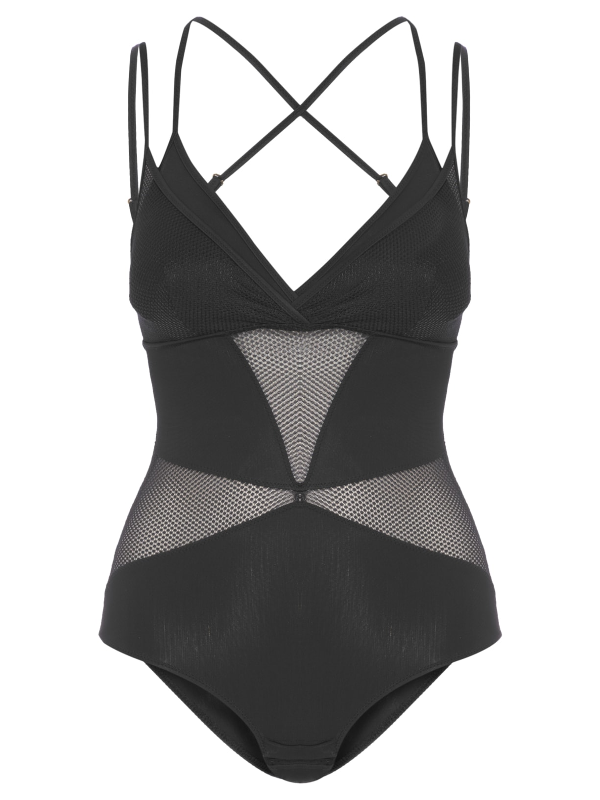 Body Recortes Preto Valisere