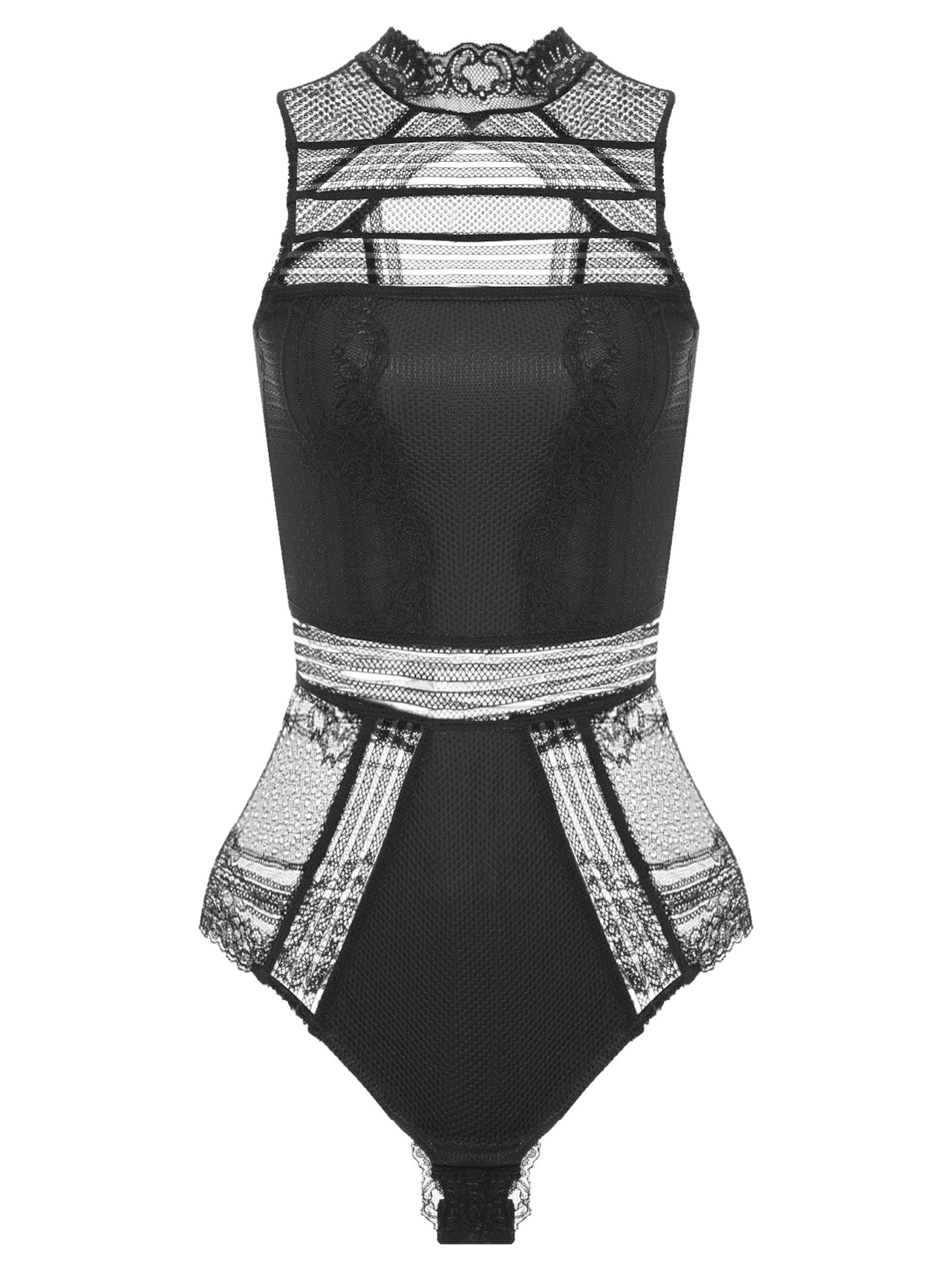 Body Regata De Renda Preto Valisere