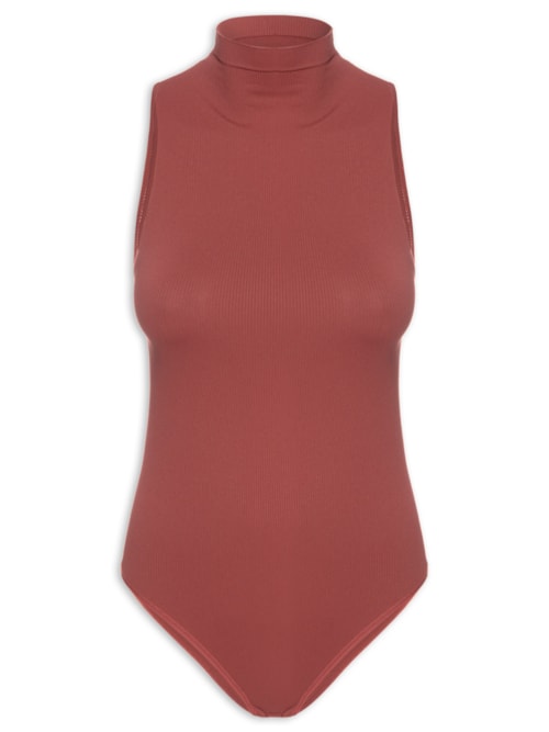 Body Regata em Microfibra Canelada Free - Vinho