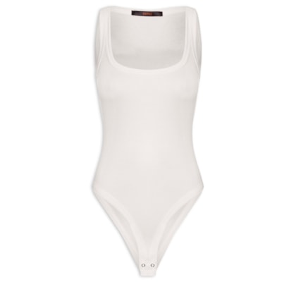 Body Ribana Decote Quadrado - Branco