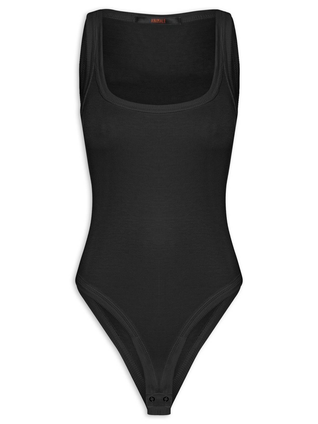 Body Ribana Decote Quadrado - Preto