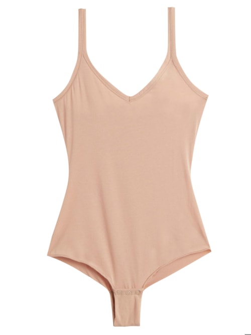 Body Sem Mangas Em Algodão Supima® Ultralight - Bege